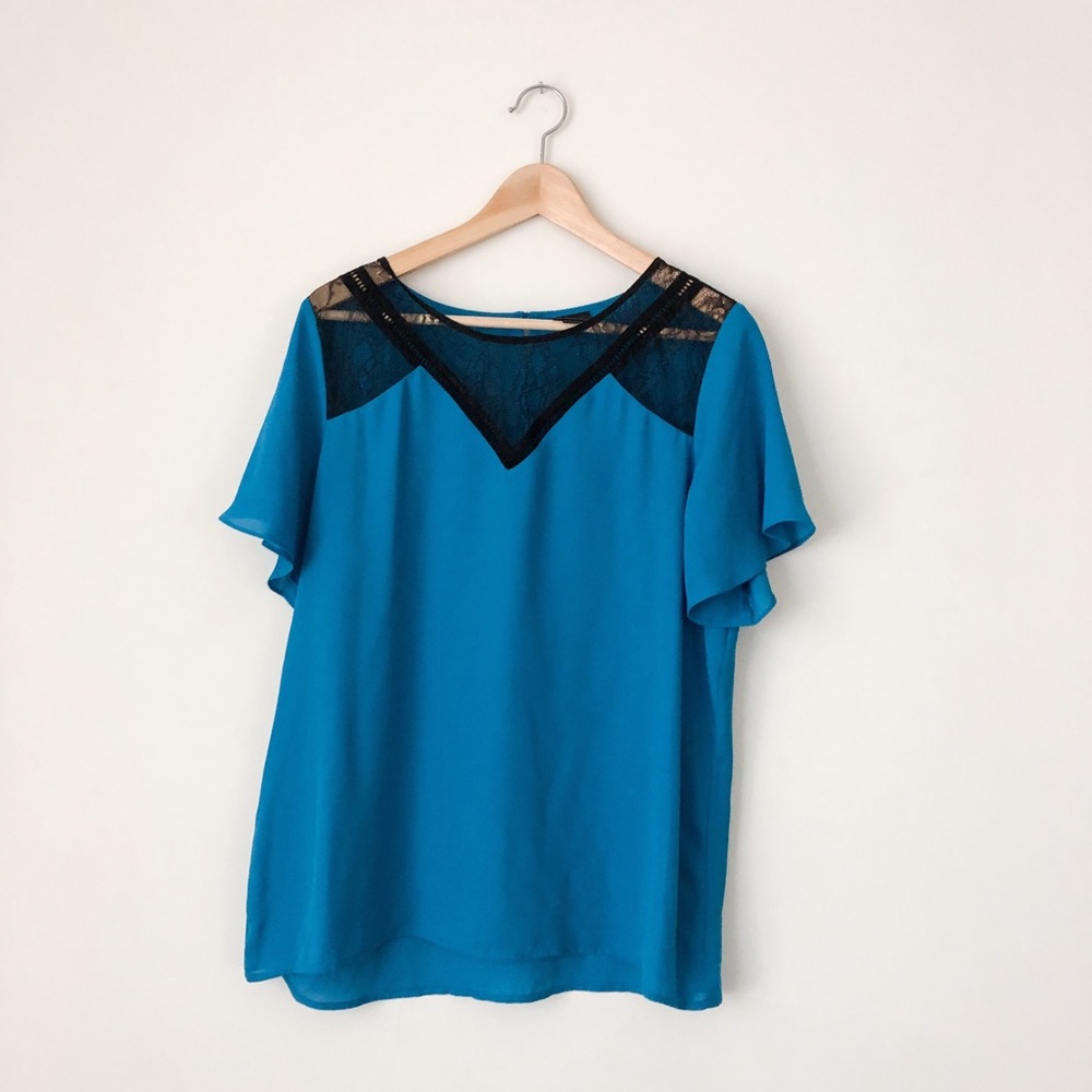 Worthington dark teal blouse